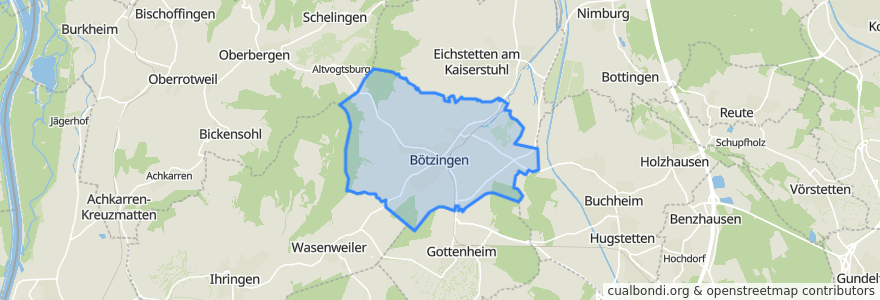 Mapa de ubicacion de Bötzingen.