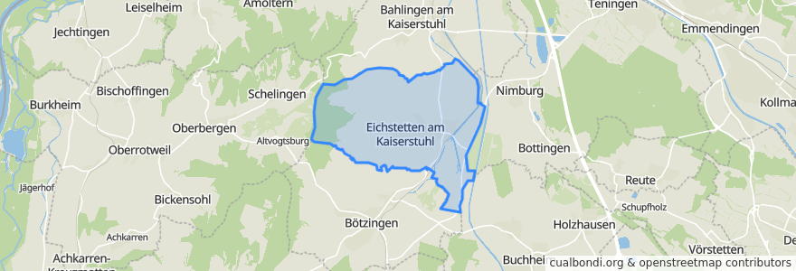 Mapa de ubicacion de Eichstetten.