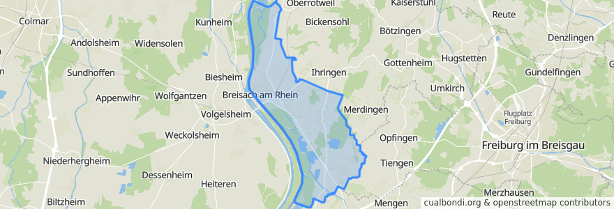 Mapa de ubicacion de Breisach am Rhein.