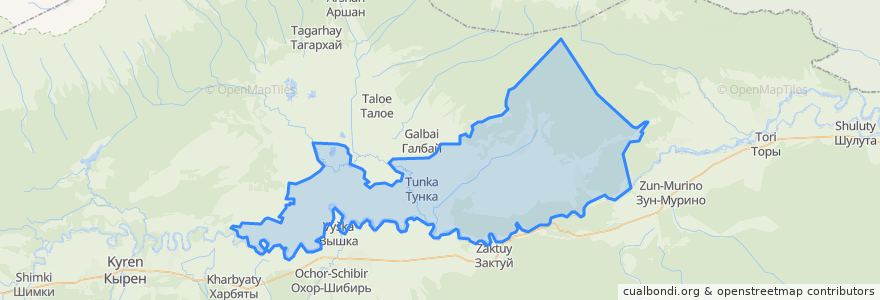 Mapa de ubicacion de сельское поселение Тунка.