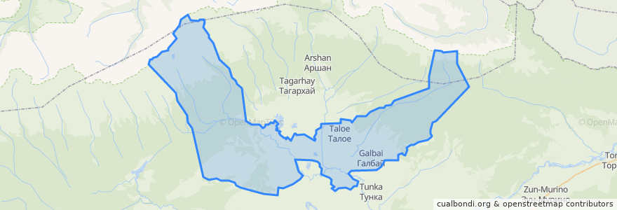 Mapa de ubicacion de сельское поселение Галбай.