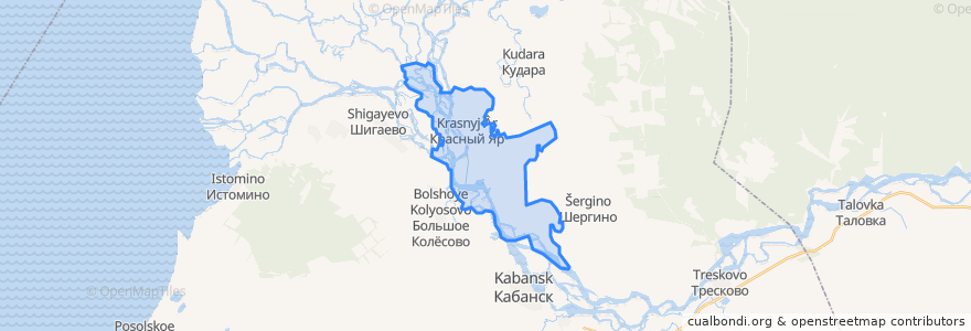 Mapa de ubicacion de Красноярское сельское поселение.