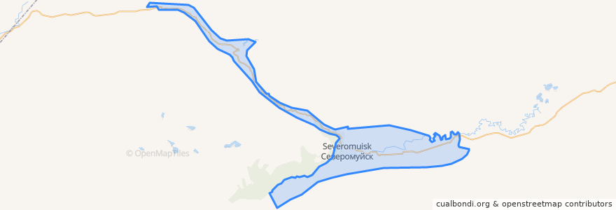 Mapa de ubicacion de Северомуйское городское поселение.