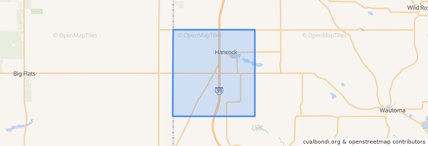 Mapa de ubicacion de Town of Hancock.