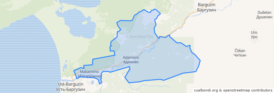 Mapa de ubicacion de Адамовское сельское поселение.