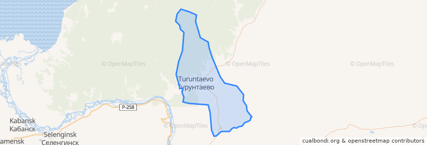Mapa de ubicacion de Турунтаевское сельское поселение.
