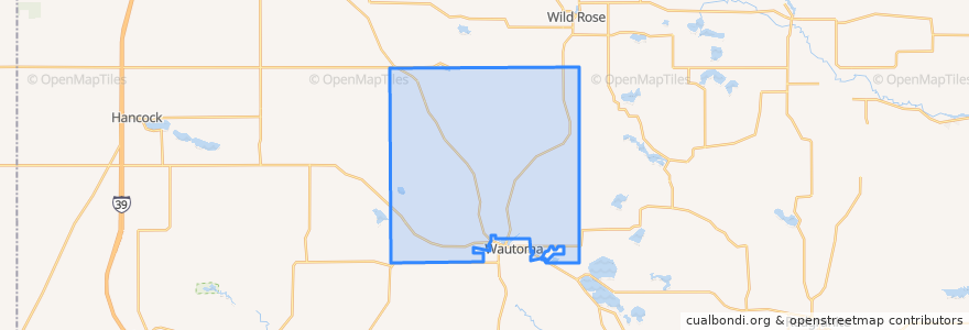 Mapa de ubicacion de Town of Wautoma.