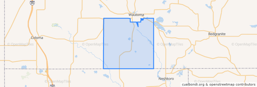 Mapa de ubicacion de Town of Dakota.