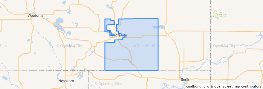 Mapa de ubicacion de Town of Warren.