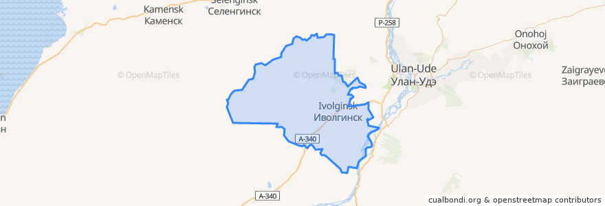 Mapa de ubicacion de Иволгинское сельское поселение.