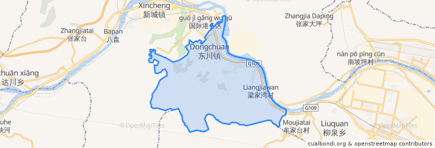 Mapa de ubicacion de 东川镇.