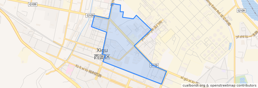 Mapa de ubicacion de 西固城街道.