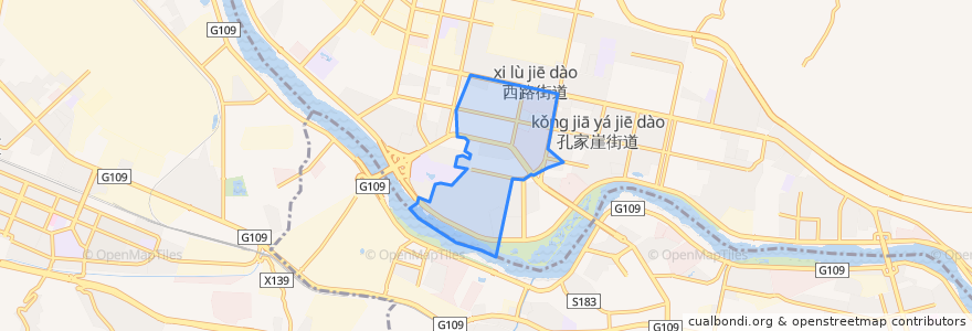 Mapa de ubicacion de 银滩路街道.