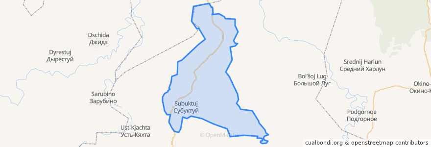 Mapa de ubicacion de Субуктуйское сельское поселение.