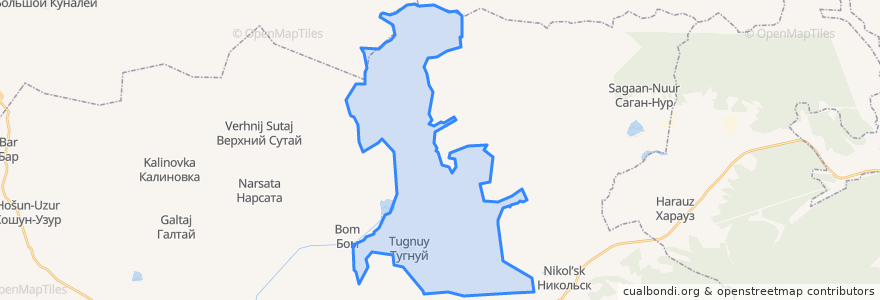 Mapa de ubicacion de Тугнуйское сельское поселение.