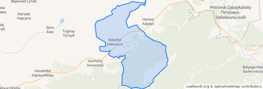 Mapa de ubicacion de Никольское сельское поселение.