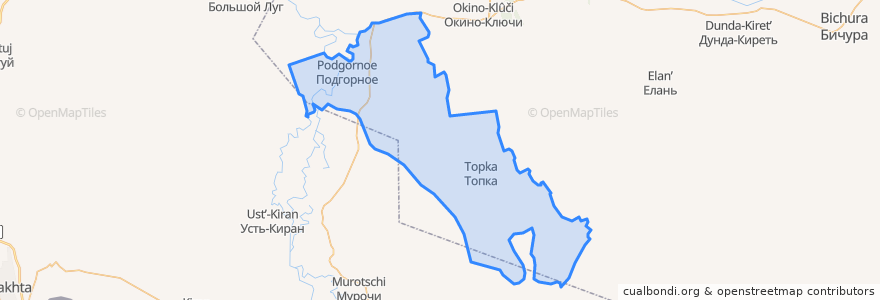 Mapa de ubicacion de Топкинское сельское поселение.