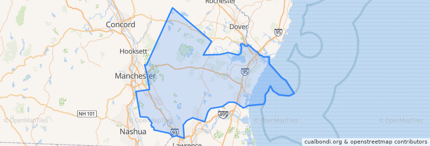 Mapa de ubicacion de Rockingham County.