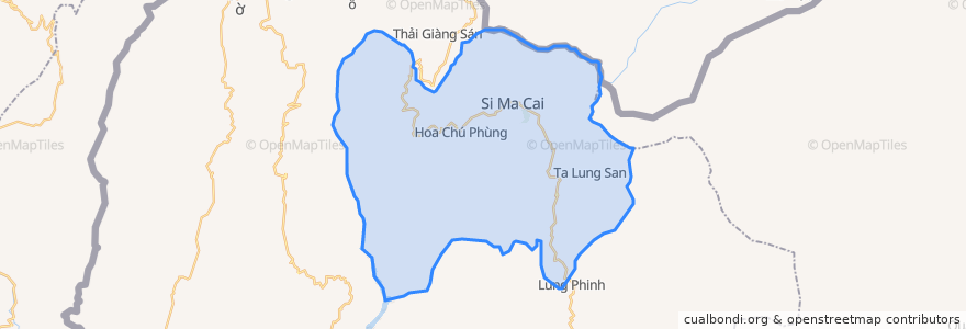 Mapa de ubicacion de Huyện Si Ma Cai.