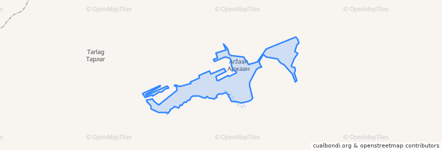 Mapa de ubicacion de сумон Аржаан.