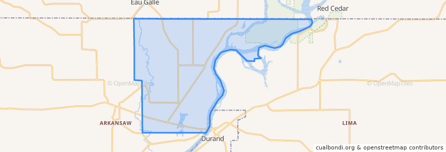 Mapa de ubicacion de Town of Waubeek.