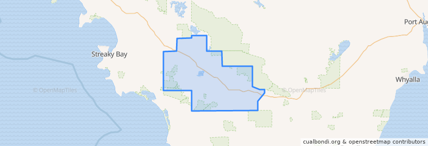 Mapa de ubicacion de Wudinna District Council.