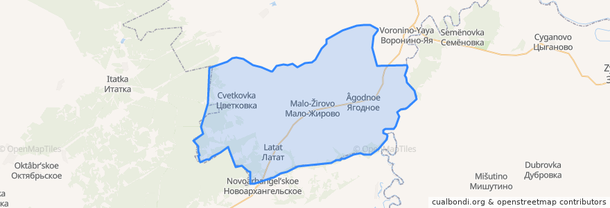 Mapa de ubicacion de Ягодное сельское поселение.