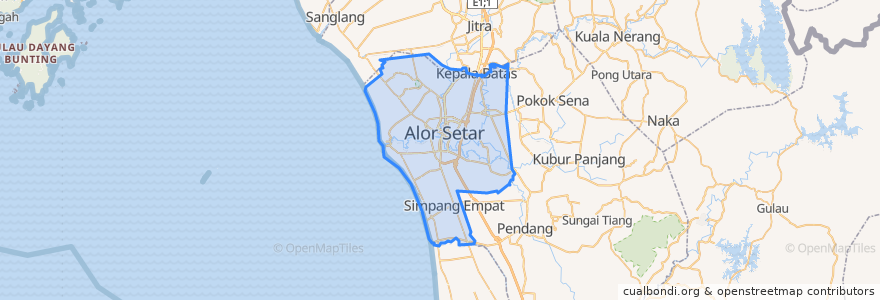 Mapa de ubicacion de Kota Setar.