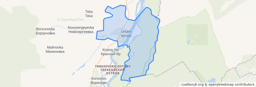 Mapa de ubicacion de Уртамское сельское поселение.