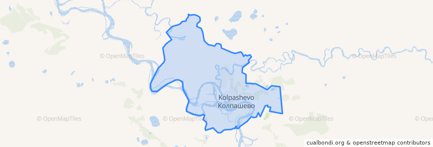 Mapa de ubicacion de Колпашевское городское поселение.