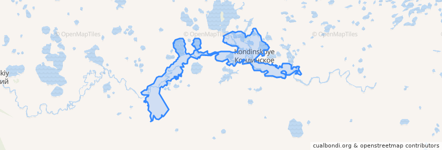 Mapa de ubicacion de городское поселение Кондинское.