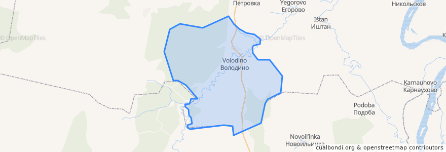 Mapa de ubicacion de Володинское сельское поселение.