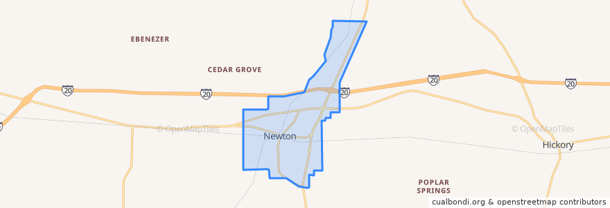 Mapa de ubicacion de Newton.