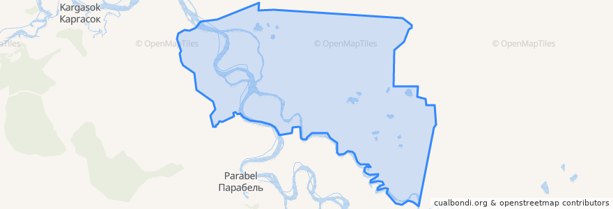 Mapa de ubicacion de Нарымское сельское поселение.