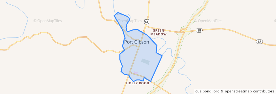 Mapa de ubicacion de Port Gibson.