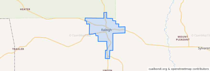 Mapa de ubicacion de Raleigh.