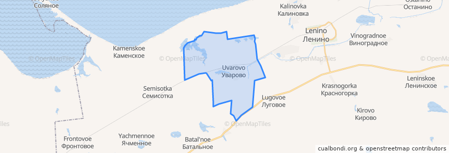 Mapa de ubicacion de Уваровское сельское поселение.