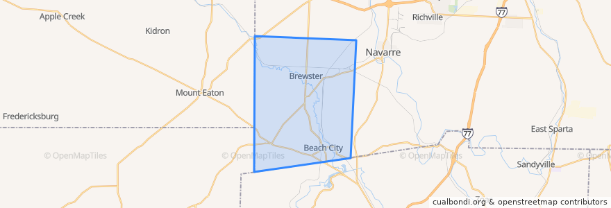Mapa de ubicacion de Sugar Creek Township.