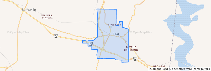 Mapa de ubicacion de Iuka.