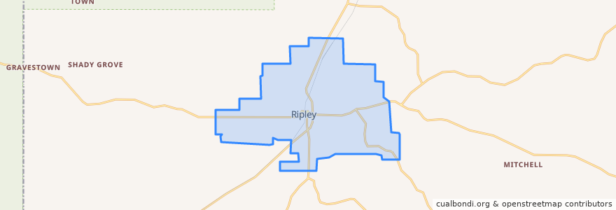 Mapa de ubicacion de Ripley.