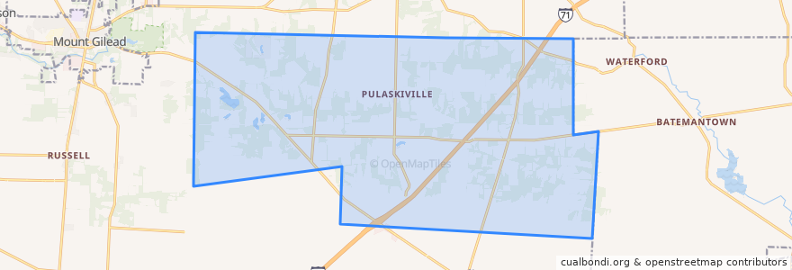 Mapa de ubicacion de Franklin Township.