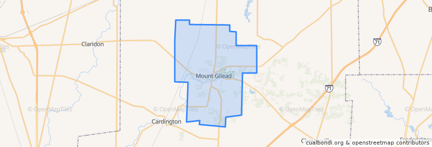 Mapa de ubicacion de Gilead Township.