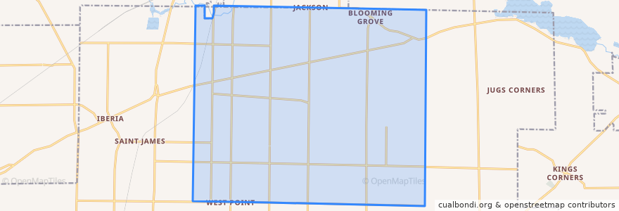 Mapa de ubicacion de North Bloomfield Township.