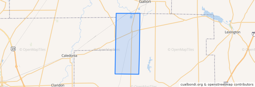 Mapa de ubicacion de Washington Township.