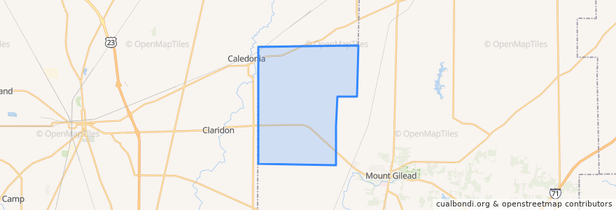 Mapa de ubicacion de Canaan Township.