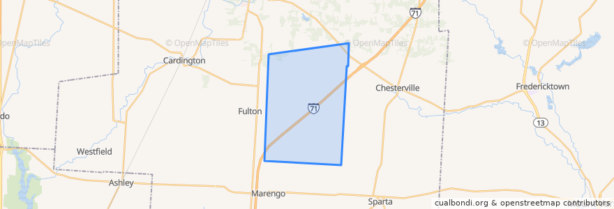 Mapa de ubicacion de Harmony Township.