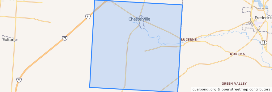 Mapa de ubicacion de Chester Township.