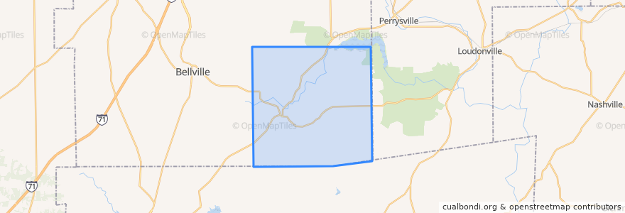 Mapa de ubicacion de Worthington Township.