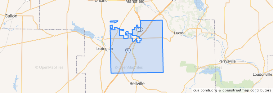 Mapa de ubicacion de Washington Township.