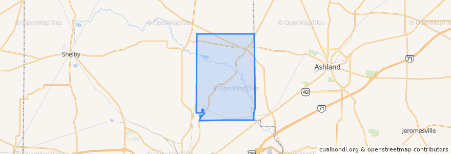 Mapa de ubicacion de Weller Township.